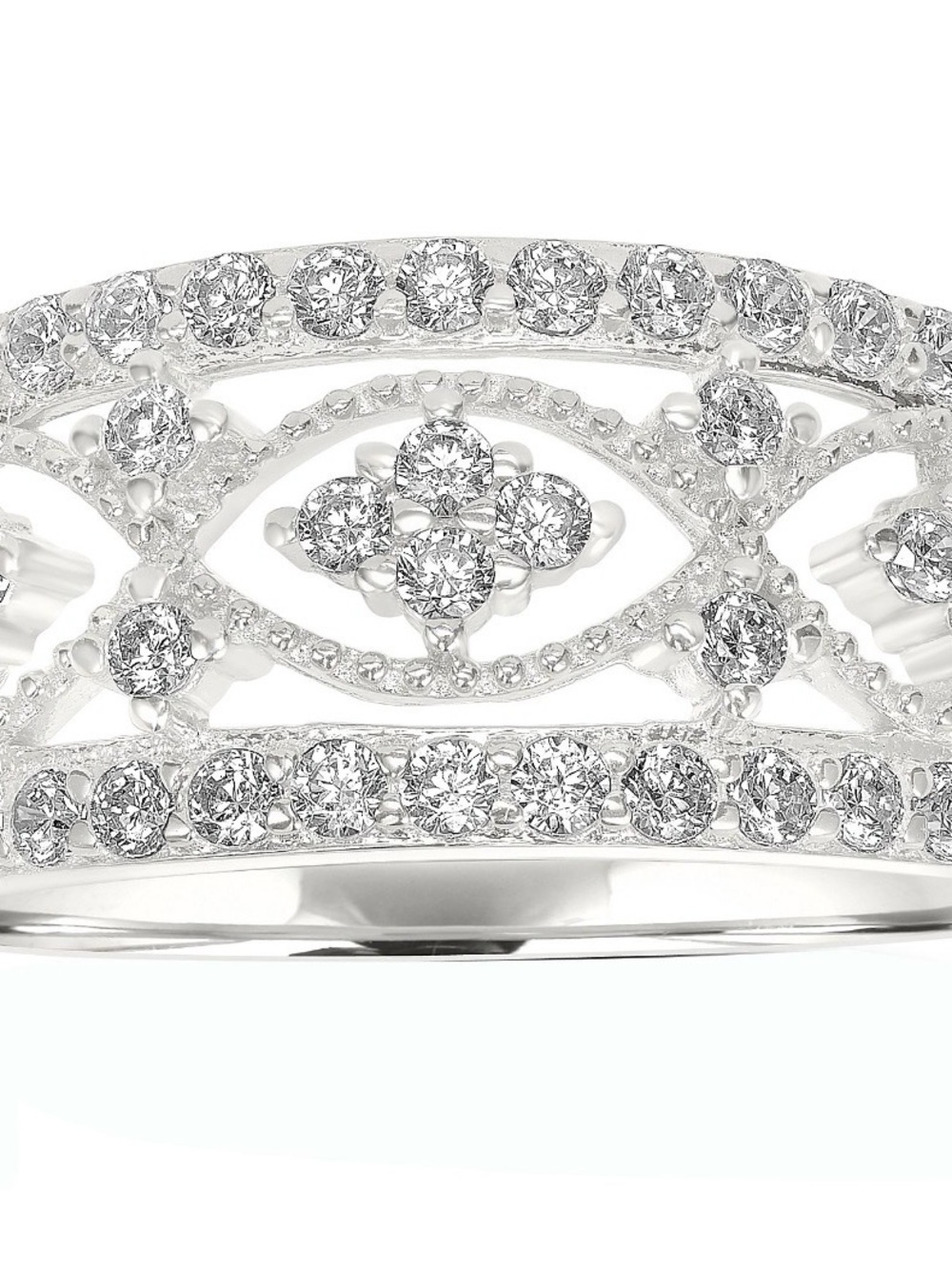 NWT- Moissanite Openwork
Band Ring, Sterling